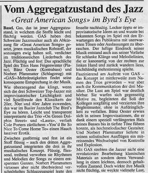 Hans Feigenwinter, Bänz Öster, Norbert Pfammatter – Review