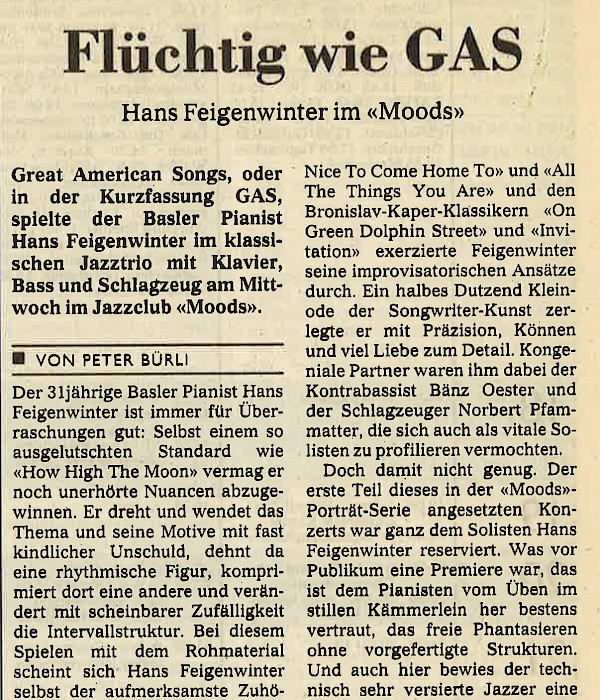 Hans Feigenwinter, Bänz Öster, Norbert Pfammatter – Review