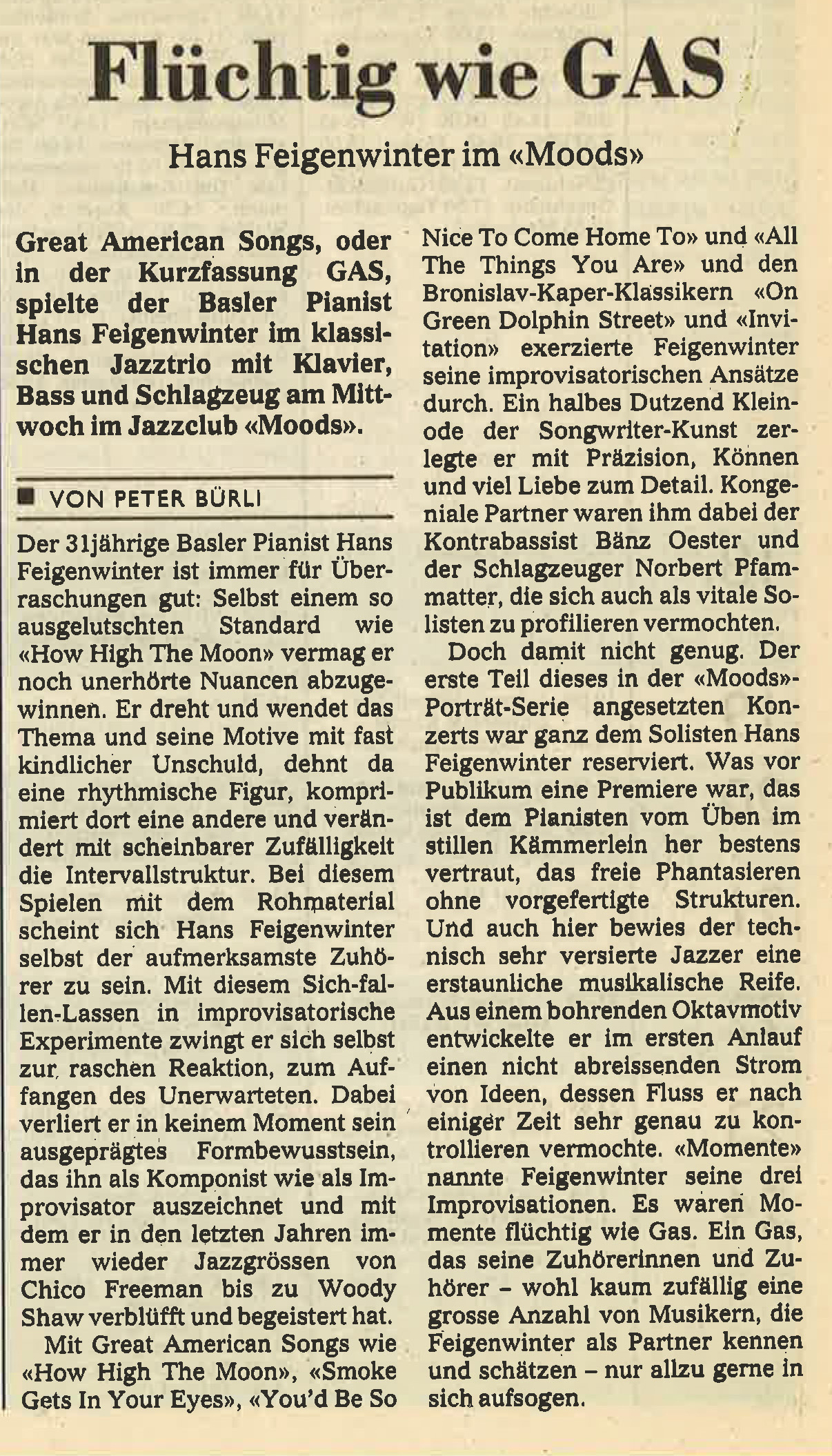 Hans Feigenwinter, Bänz Öster, Norbert Pfammatter – Review