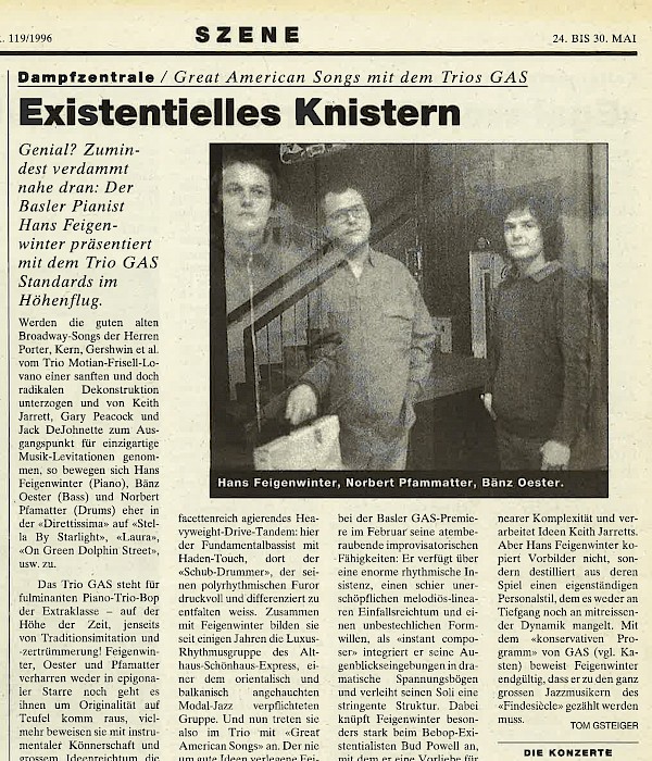 Hans Feigenwinter, Bänz Öster, Norbert Pfammatter – Review