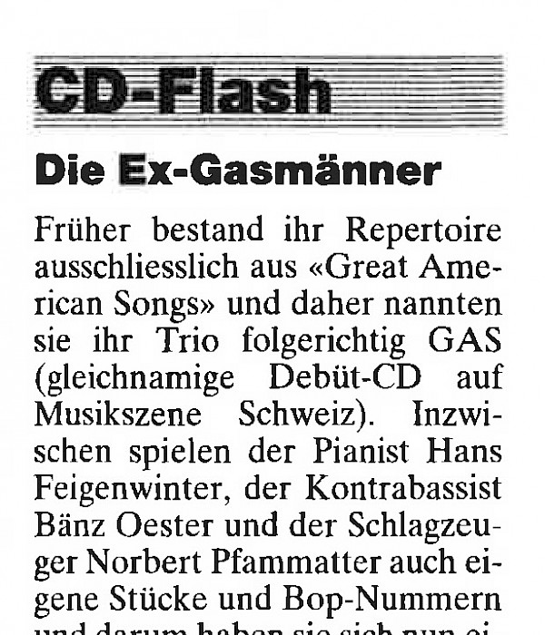 Hans Feigenwinter, Bänz Öster, Norbert Pfammatter – Review